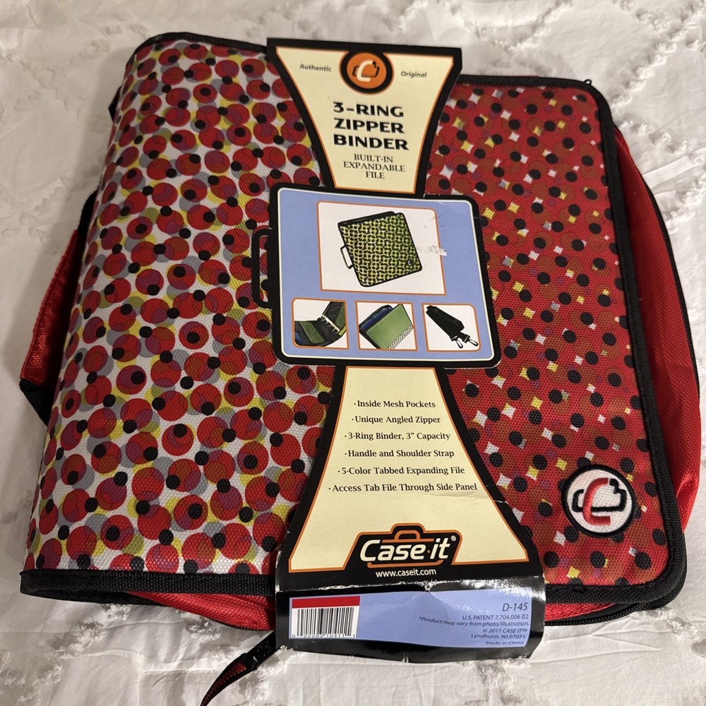 School Zipper Binder 3" O-Rings 600-Sheet D-146 Canopy Red 2011